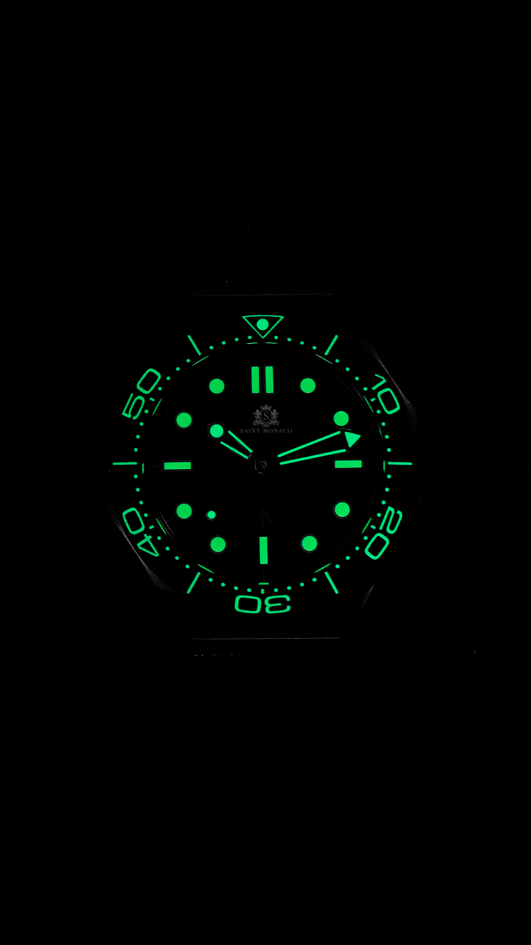 DIVER 007 with green lume in the dark